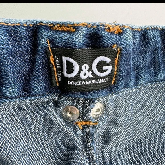 Dolce & Gabbana D&G Vintage Y2k Blue Jean Denim Cargo Skirt Size 46/6-8 US Women - Picture 1 of 7